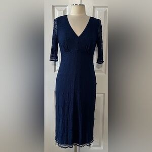 Rabbit Rabbit Rabbit Designs Navy Lace Midi Dress Size 10